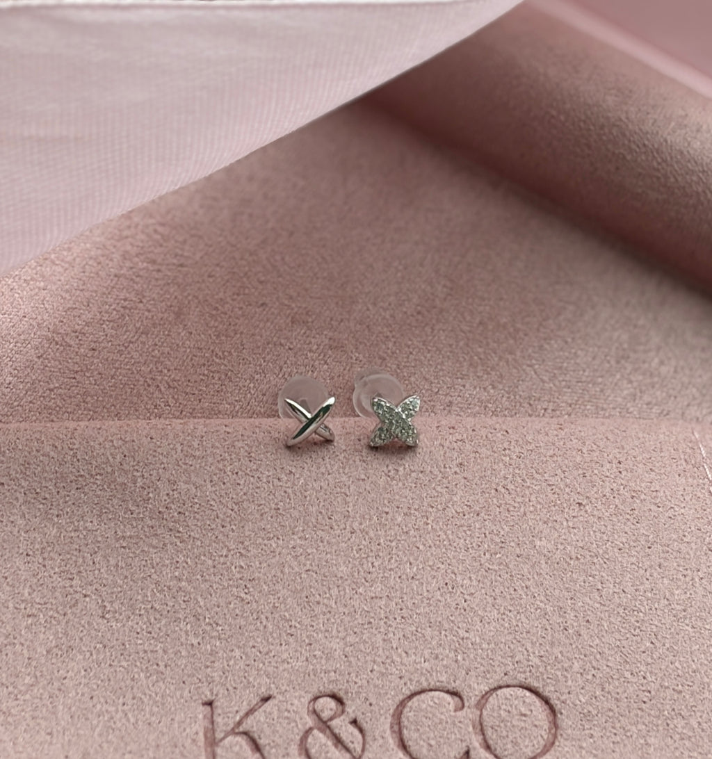 Mismatched X Silver Earrings