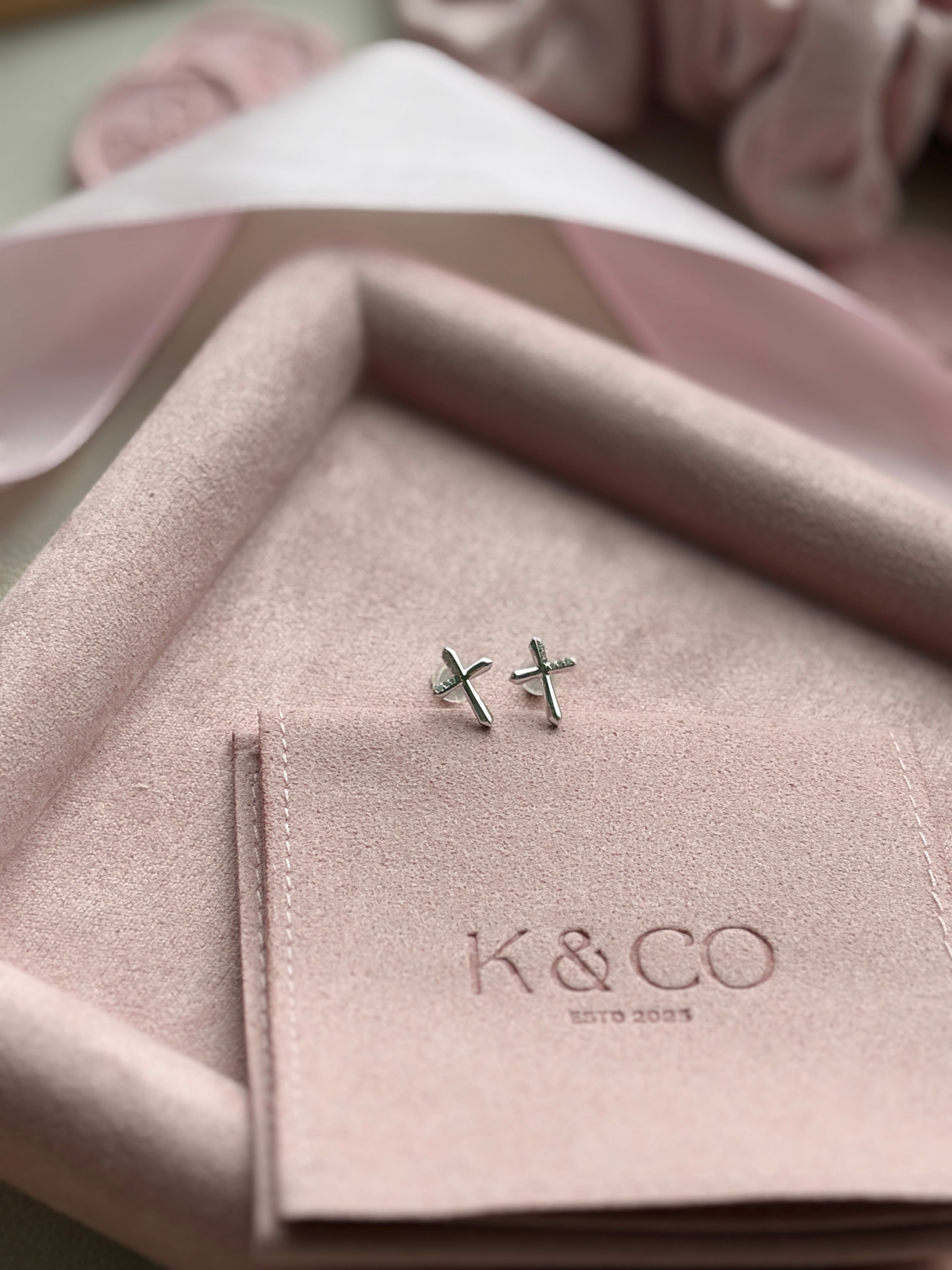 Sparkly cross earrings