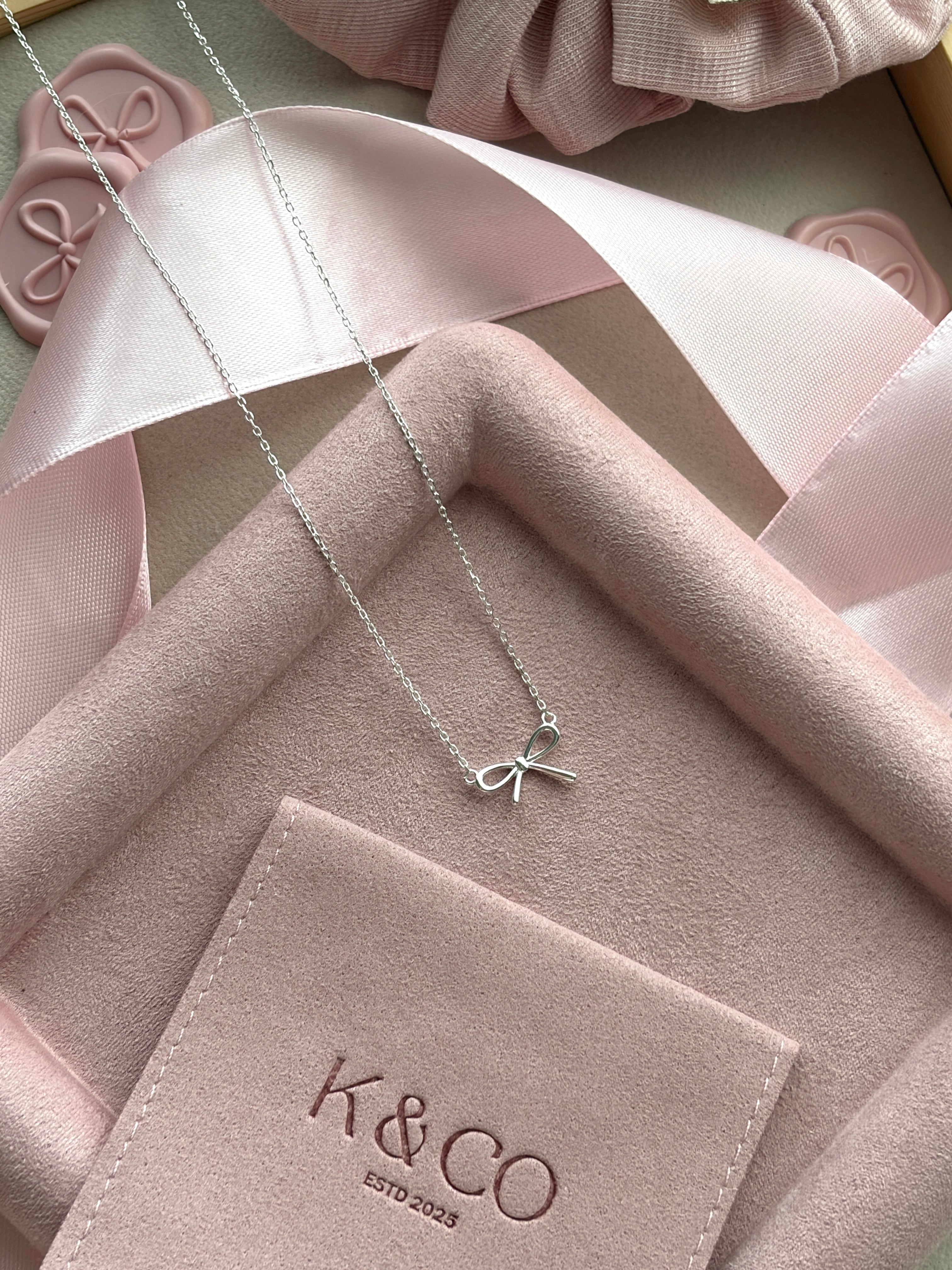 Dainty Bow Sterling Silver Necklace