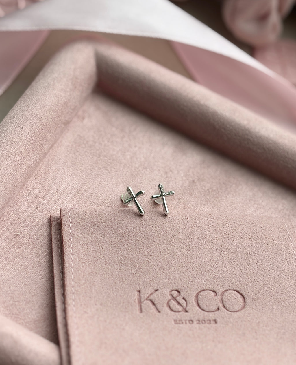 Sparkly cross earrings