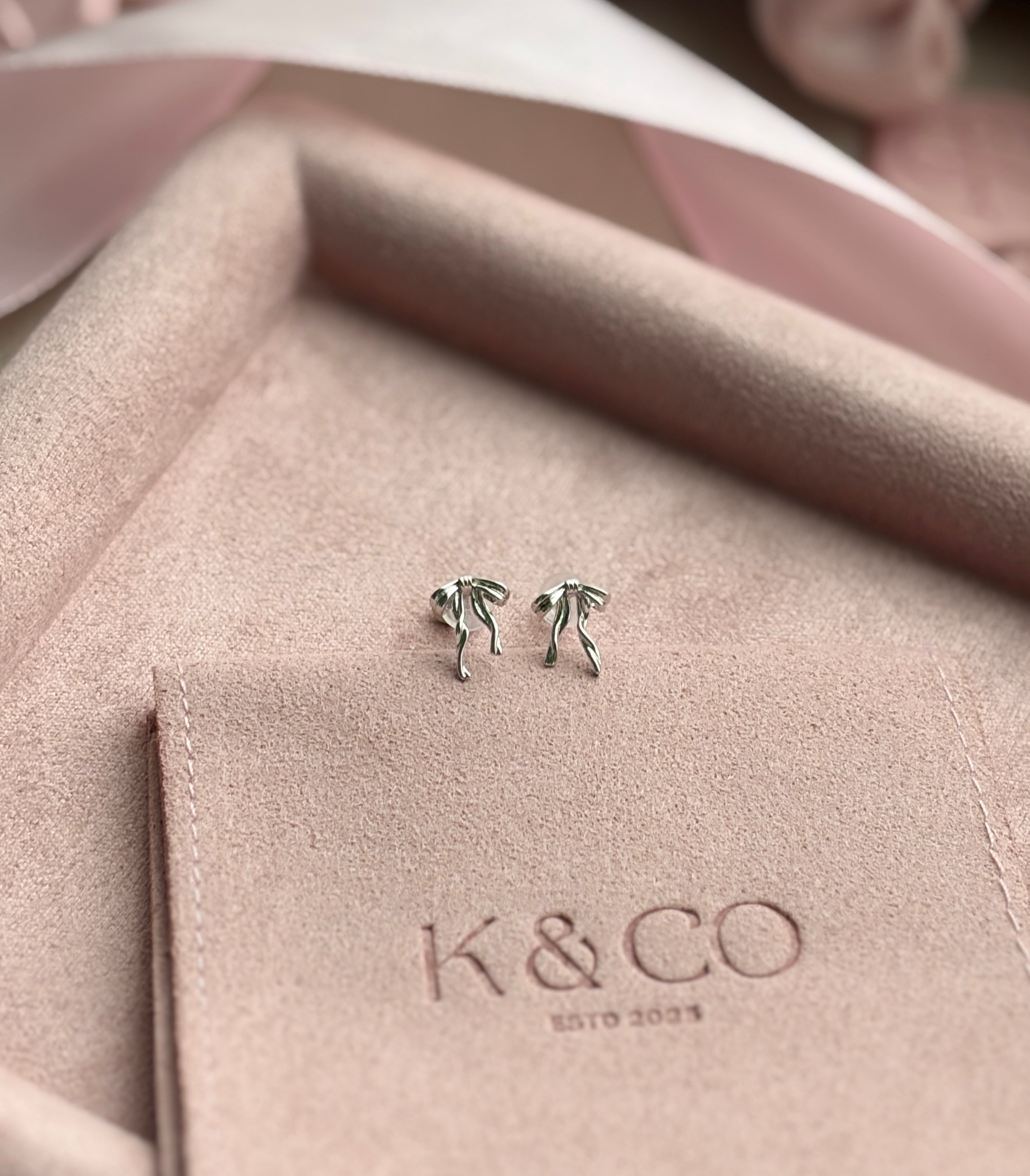 Adaline Drappy Ribbons Silver Earrings