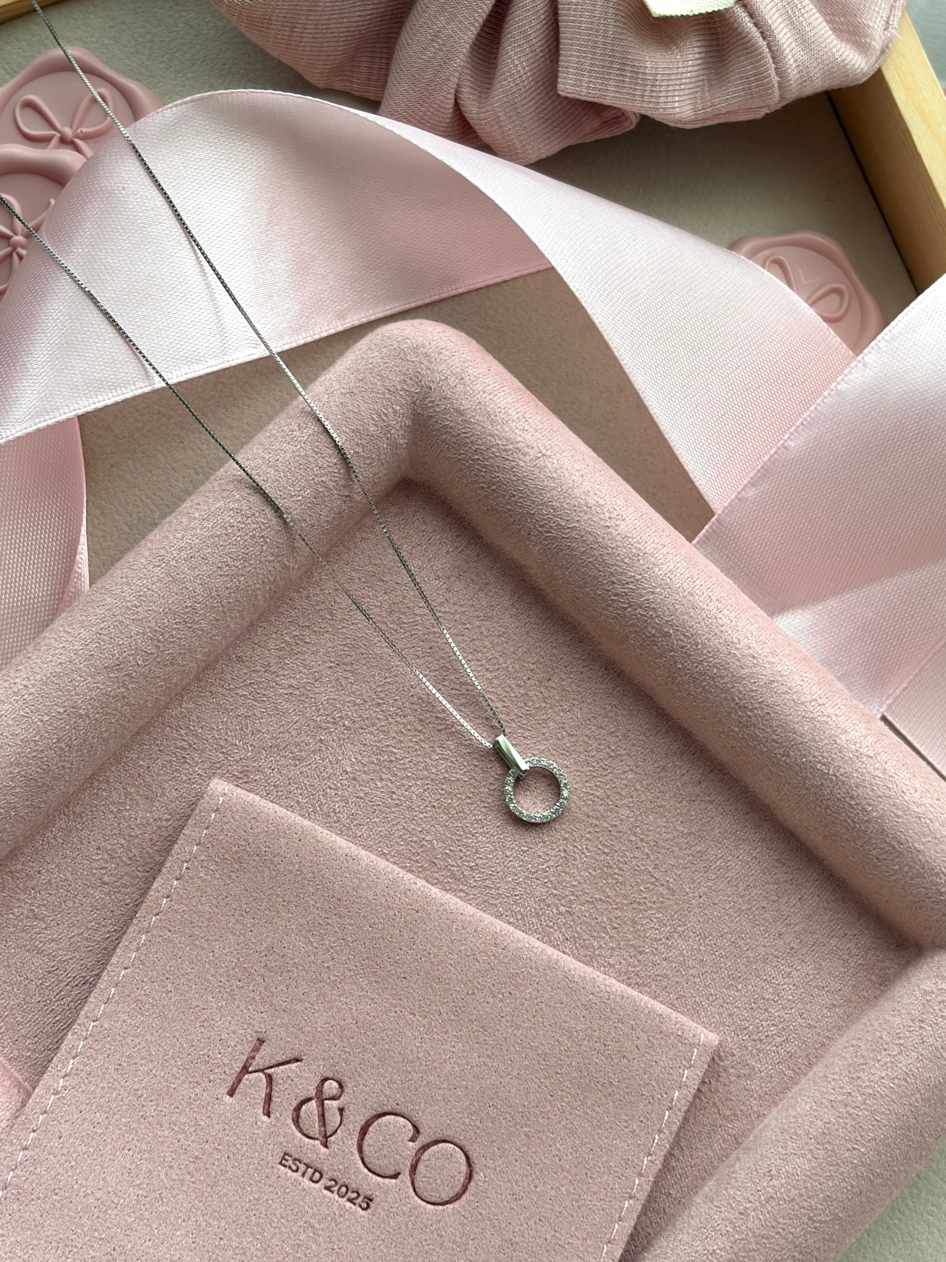 Serene Circle Silver Necklace