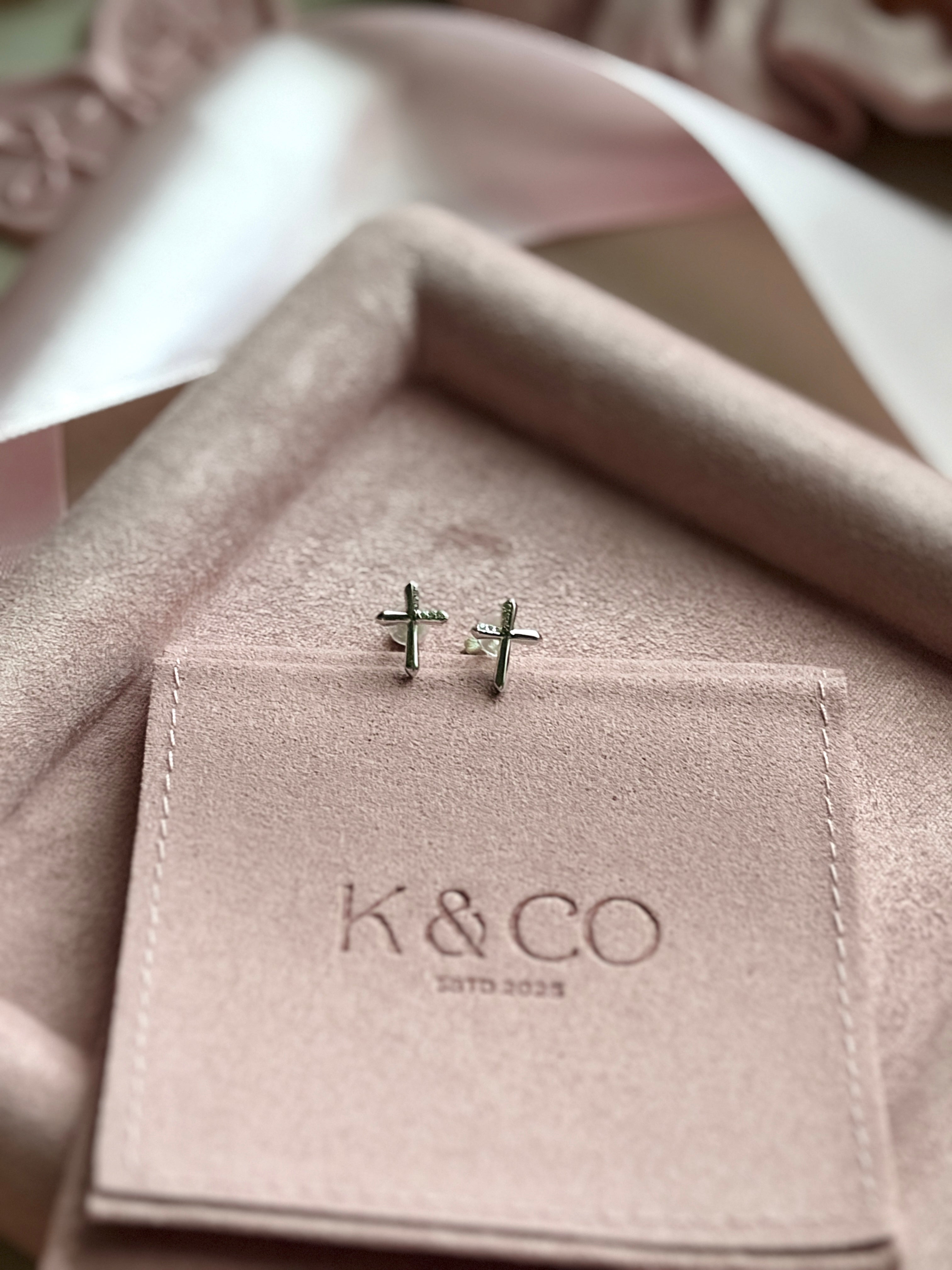 Sparkly cross earrings