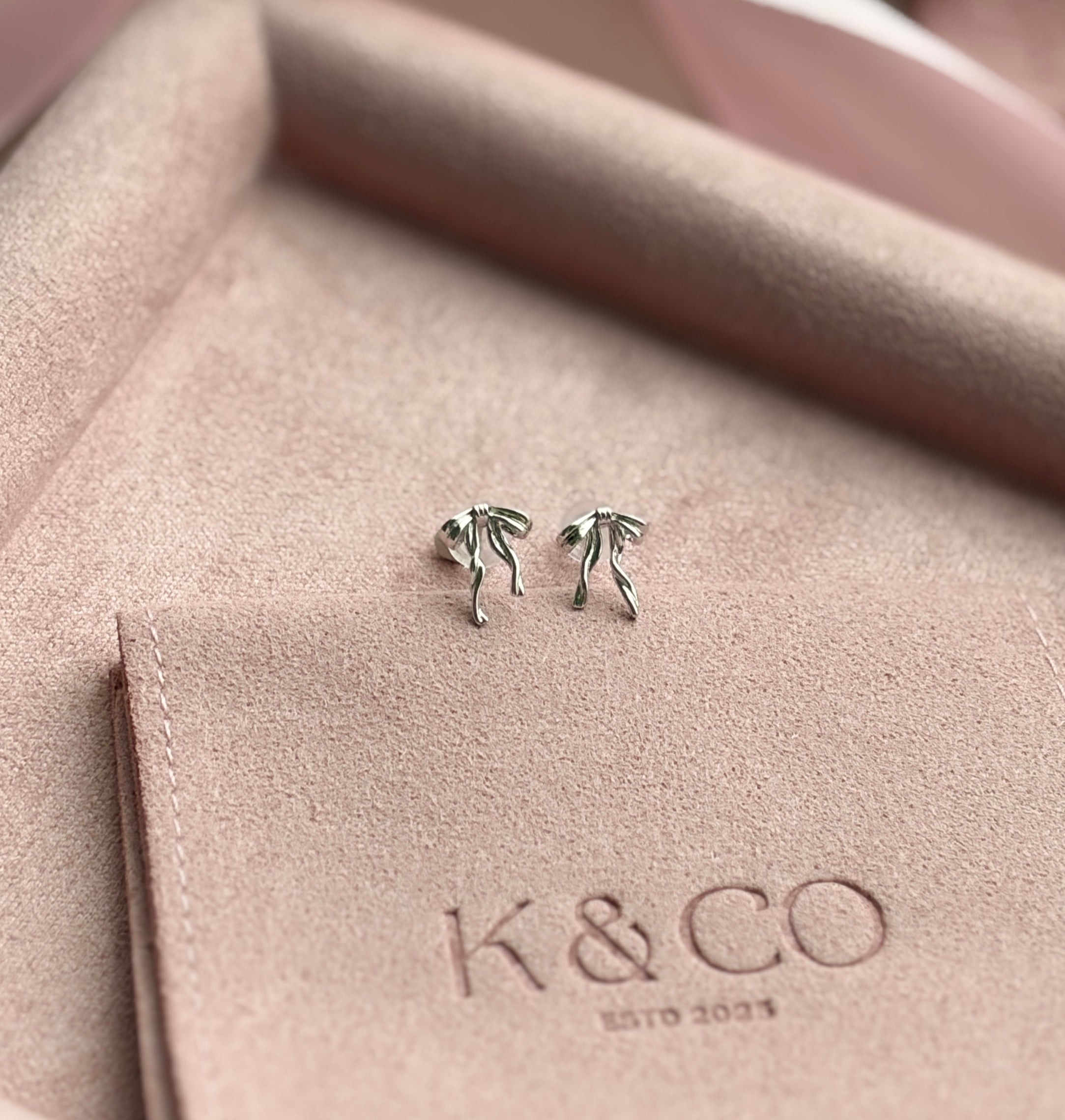 Adaline Drappy Ribbons Silver Earrings